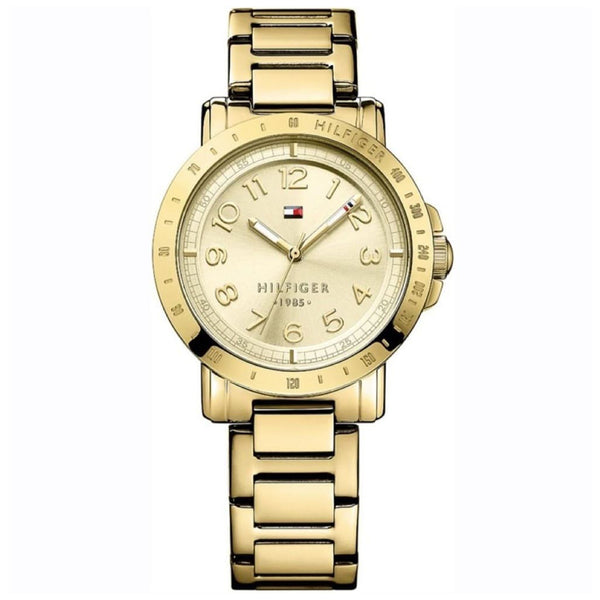 Tommy Hilfiger Bella Gold Dial Gold Steel Strap Watch for Women - 1781395