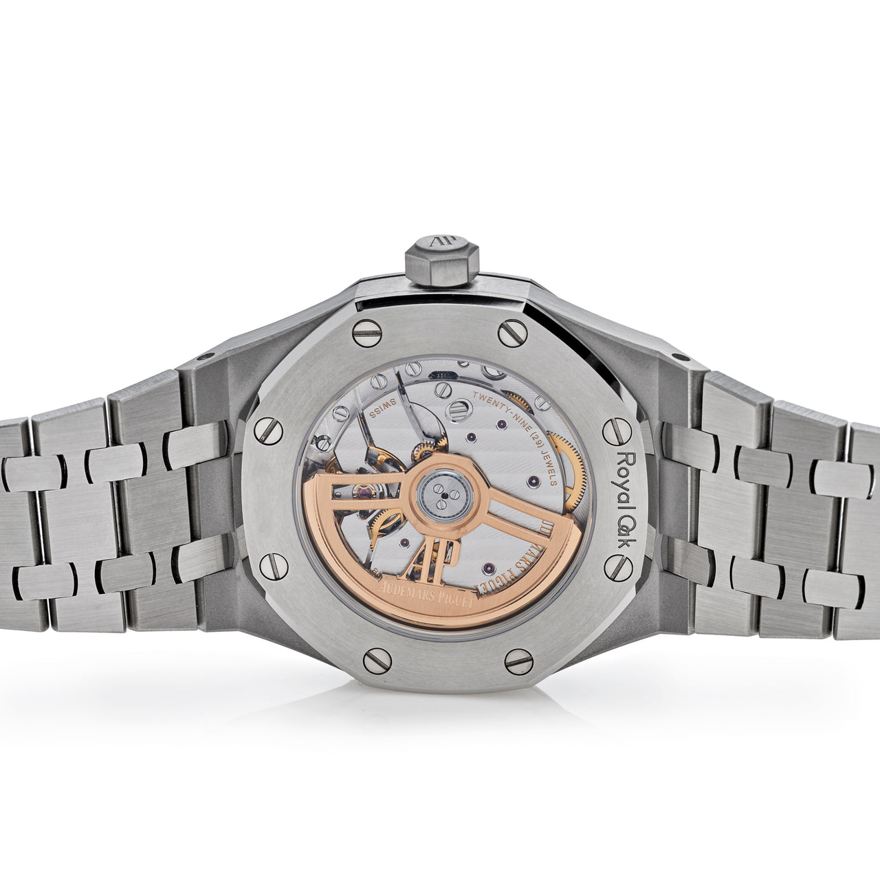 Audemars Piguet Royal Oak 50th Anniversary Diamonds Blue Dial Silver Steel Strap Watch for Men - 15551ST.ZZ.1356ST.02