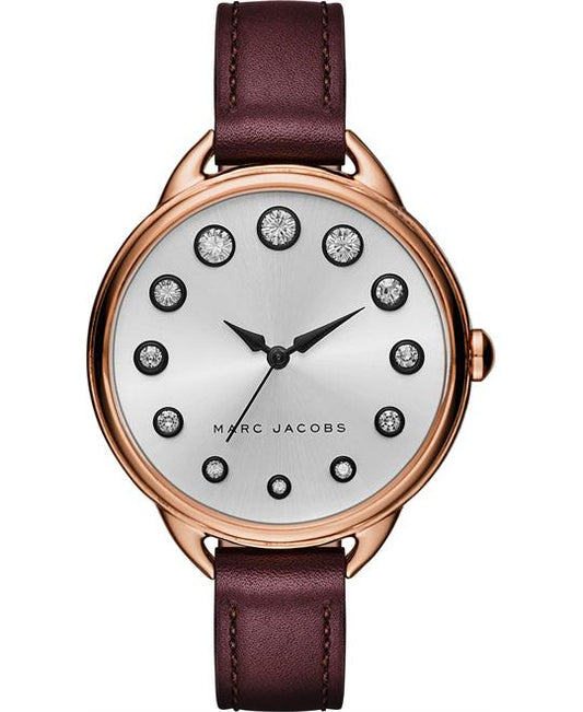 Marc Jacobs Betty White Dial Brown Leather Strap Watch for Women - MJ1481