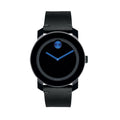 Movado Bold TR90 Black Dial Black Leather Strap Watch For Men - 3600307