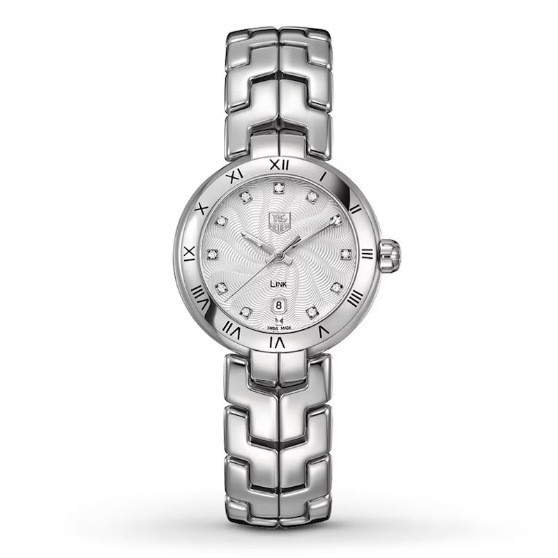 Tag Heuer Link Diamonds Mother of Pearl Dial Silver Steel Strap Watch for Women - WAT1411.BA0954