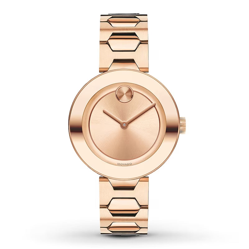 Movado Bold Rose Gold Dial Rose Gold Steel Strap Watch for Women - 3600387