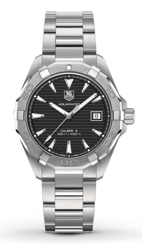 Tag Heuer Aquaracer Automatic 41mm Black Dial Silver Steel Strap Watch for Men - WAY2110.BA0928