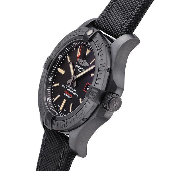 Breitling Avenger Blackbird 44mm Black Dial Black Nylon Strap Watch for Men - V1731110/BD74/109W/M20BASA.1