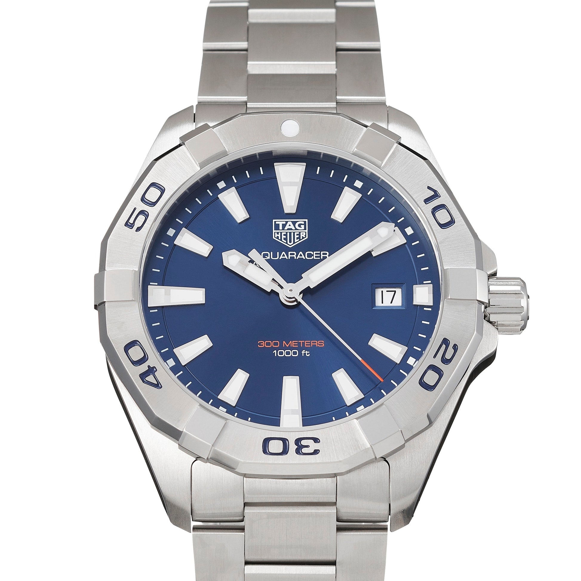 Tag Heuer Aquaracer Blue Dial Silver Steel Strap Watch for Men - WBD1112.BA0928