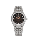 Tag Heuer Link Quartz Diamonds Black Dial Silver Steel Strap Watch for Men - WBC131G.BA0649