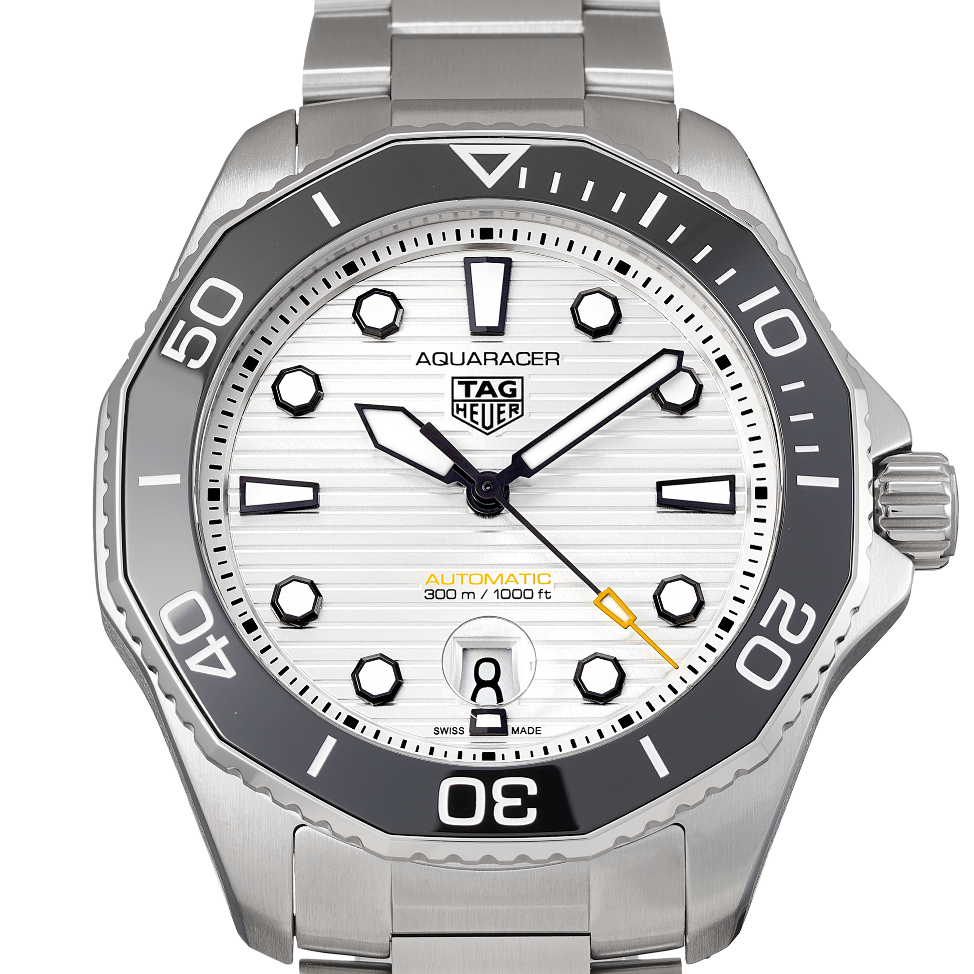 Tag Heuer Aquaracer Professional 300 Automatic Silver Dial Silver Steel Strap Watch for Men - WBP201C.BA0632