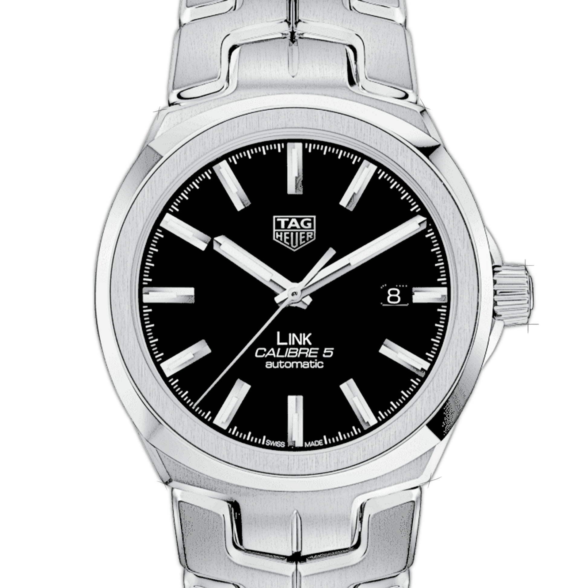 Tag Heuer Link Quartz Black Dial Silver Steel Strap Watch for Women - WBC2110.BA0603