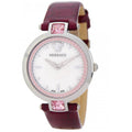 Versace Olympo Crystal Gleam White Dial Purple Leather Strap Watch for Women - VAN010016