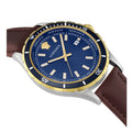 Versace Hellenyium GMT Blue Dial Brown Leather Strap Watch for Men - V11080017