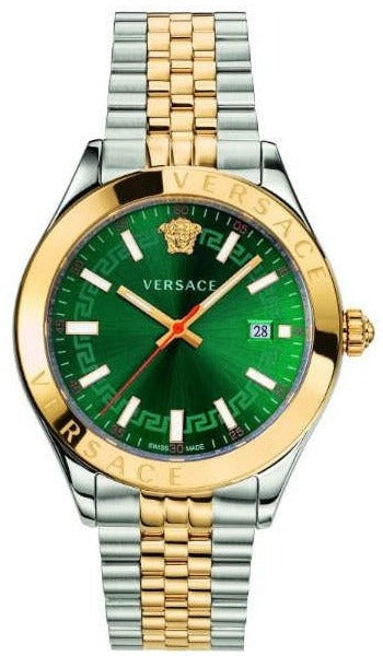 Versace Hellenyium Green Dial Two Tone Steel Strap Watch for Women - VEVH00620