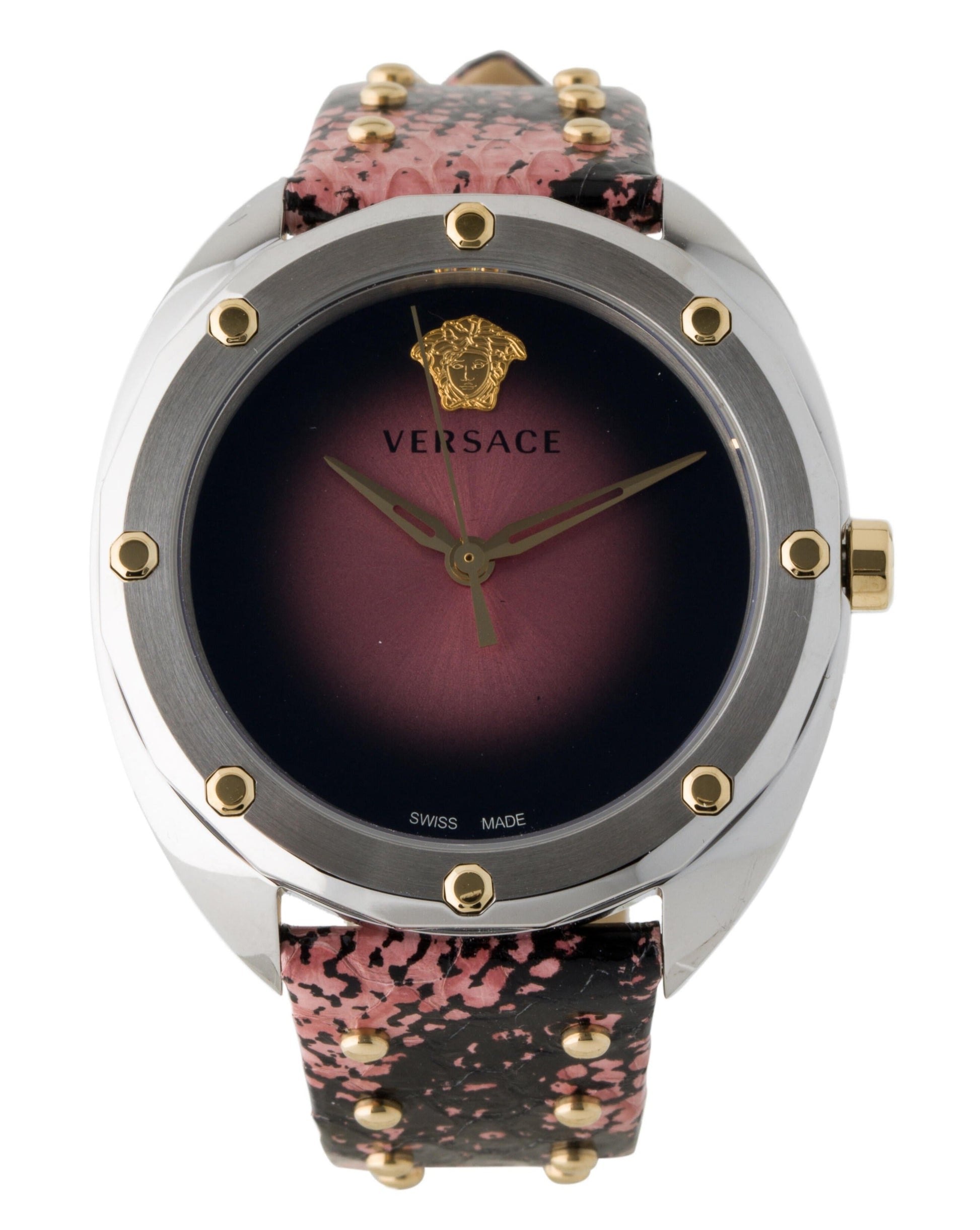 Versace Shadov Pink Dial Pink Leather Strap Watch for Women - VEBM00818