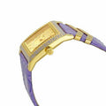 Versace Day Glam Chronograph Gold Dial Purple Leather Strap Watch for Women - VQF040015