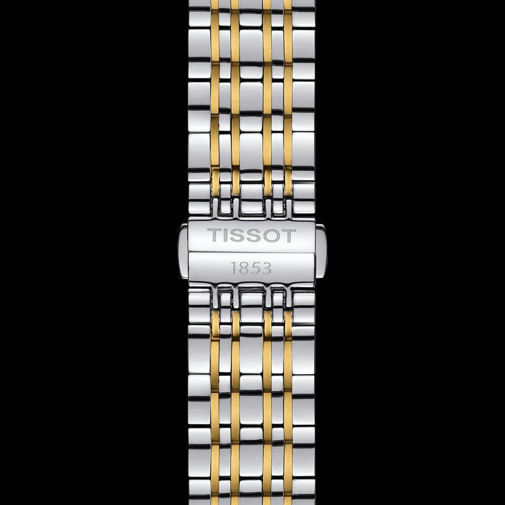 Tissot T Classic Carson Quartz White Dial Two Tone Steel Strap Watch for Men - T085.410.22.011.00