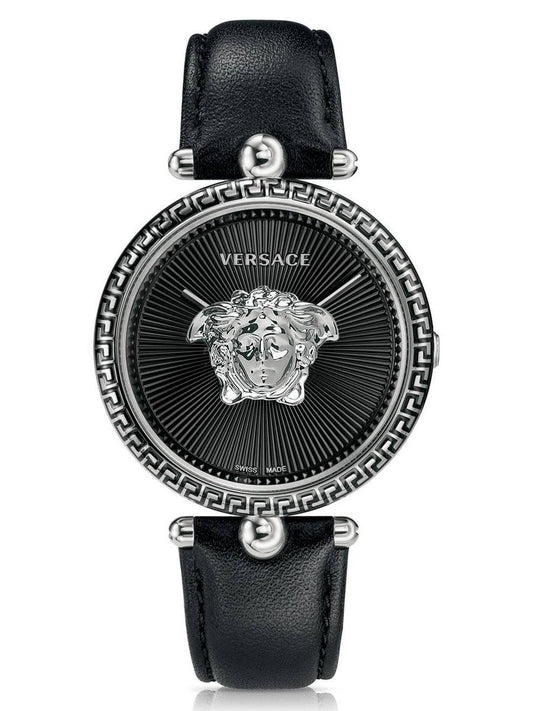 Versace Palazzo Empire Black Dial Black Leather Strap Watch for Women - VCO060017