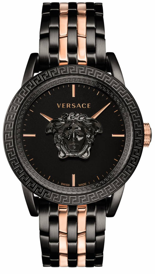 Versace Palazzo Empire Black Dial Two Tone Steel Strap Watch for Men - VERD00618