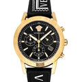 Versace Sports Tech Chronograph Black Dial Black Rubber Strap Watch for Men - VELT00119