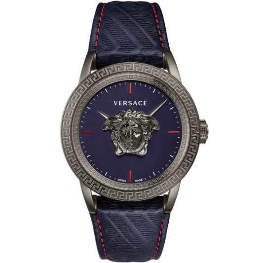 Versace Palazzo Empire Blue Dial Blue Leather Strap Watch for Men - VERD00118