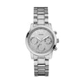 Guess Mini Sunrise Silver Dial Silver Steel Strap Watch For Women - W0448L1