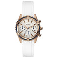 Guess Catalina White & Rose Gold Dial White Silicon Strap Watch For Women - W0562L1