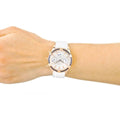 Guess Catalina White & Rose Gold Dial White Silicon Strap Watch For Women - W0562L1