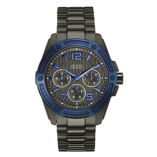 Guess Flagship Multifunction Chronograph Grey Dial Grey Steel Strap Watch for Men - W0601G1