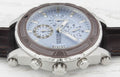 Guess Pinnacle Chronograph Quartz Blue Dial Brown Leather Strap Watch For Men - W0673G1