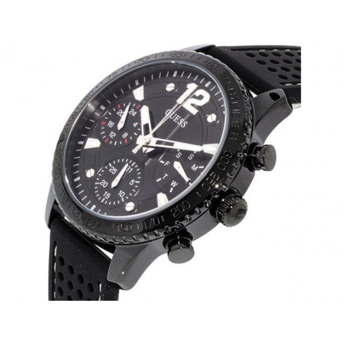 Guess Marina Chronograph Black Dial Black Rubber Strap Watch for Women - W1025L3