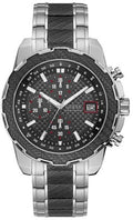 Guess Octane Chronograph Black Dial Two Tone Steel Strap Watch for Men - W1046G1