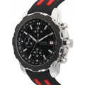 Guess Chronograph Quartz Black Dial Red & Black Silicone Strap Watch For Men - W1047G1