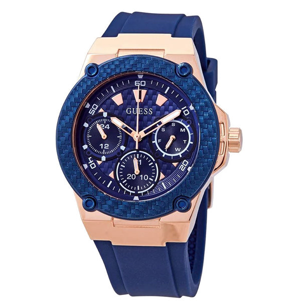 Guess Zena Blue Dial Blue Silicone Strap Watch For Women - W1094L2