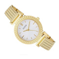 Guess Quartz White Dial Gold Steel Strap Watch For Women - W1152L2