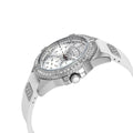 Guess Frontier Diamonds Silver Dial White Rubber Strap Watch For Women - W1160L4