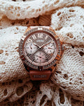 Guess Frontier Diamonds Rose Gold Dial Pink Rubber Strap Watch For Women - W1160L5