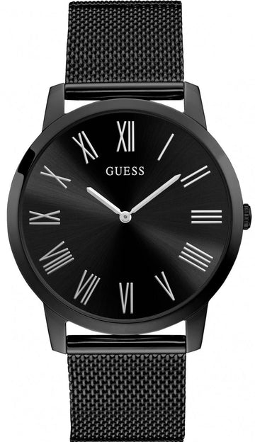 Guess Richmond Black Dial Black Mesh Bracelet Watch for Men - W1263G3