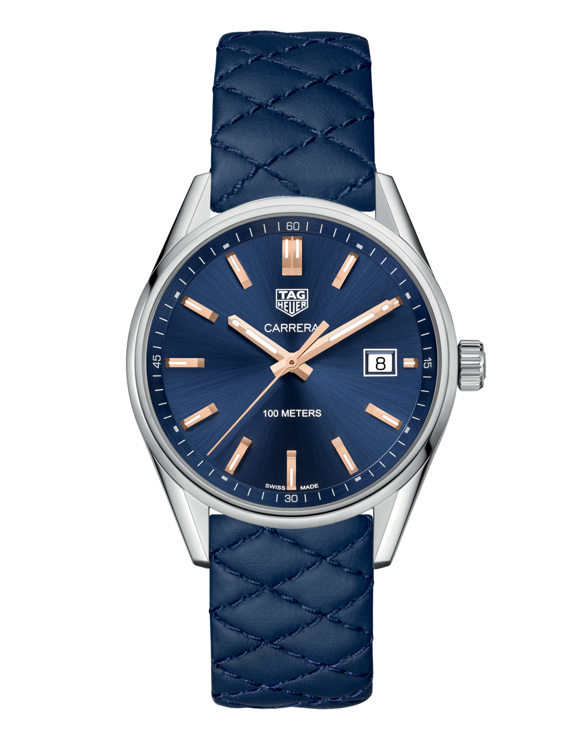 Tag Heuer Carrera Quartz 39mm Blue Dial Blue Calfskin Strap Watch for Women - WAR1112.FC6391