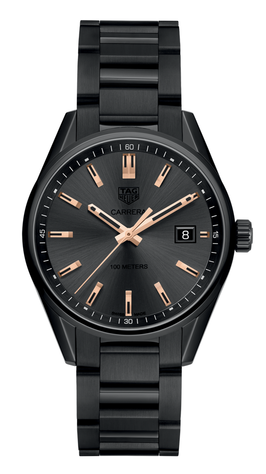 Tag Heuer Carrera Special Edition 39mm Black Dial Black Steel Strap Watch for Women - WAR1113.BA0602