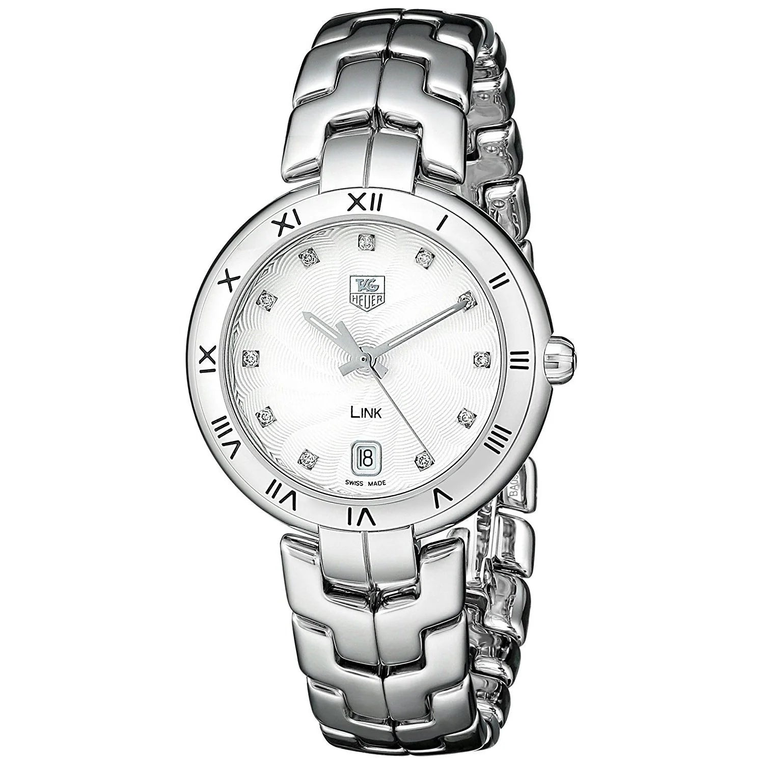 Tag Heuer Link Diamonds Mother of Pearl Dial Silver Steel Strap Watch for Women - WAT1411.BA0954