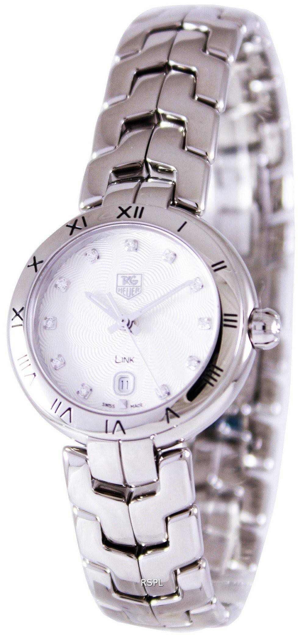 Tag Heuer Link Diamonds Mother of Pearl Dial Silver Steel Strap Watch for Women - WAT1411.BA0954