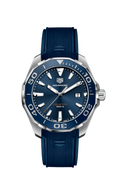 Tag Heuer Aquaracer Quartz 43mm Blue Dial Blue Rubber Strap Watch for Men -  WAY101C.FC6153