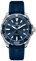 Tag Heuer Aquaracer Quartz Blue Dial Blue Rubber Strap Watch for Men - WAY101C.FT6153