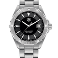 Tag Heuer Aquaracer Quartz Black Dial Silver Steel Strap Watch for Men - WAY1110.BA0928