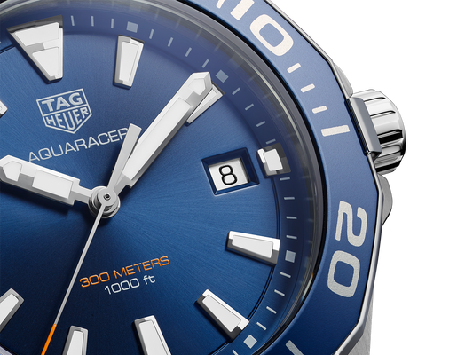 Tag Heuer Aquaracer Blue Dial Quartz Blue Dial Silver Steel Strap Watch for Men - WAY111C.BA0928