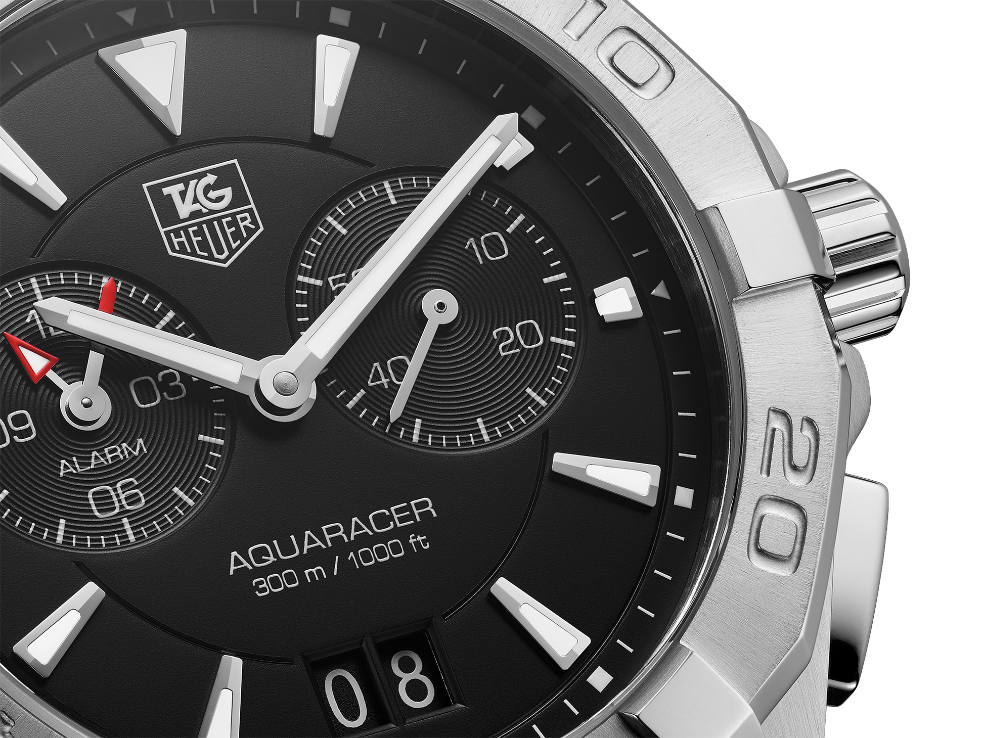 Tag Heuer Aquaracer Quartz Black Dial Silver Steel Strap Watch for Men - WAY111Z.BA0928