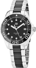 Tag Heuer Aquaracer Quartz Black Dial Two Tone Steel Strap Watch for Women - WAY131C.BA0913