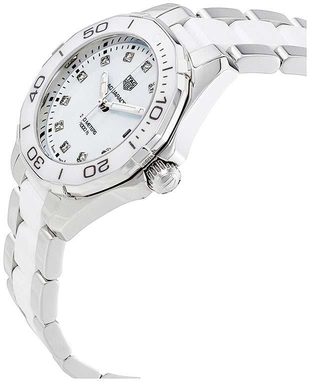 Tag Heuer Aquaracer 35mm Quartz Diamond White Dial Two Tone Steel Strap Watch for Women - WAY131D.BA0914