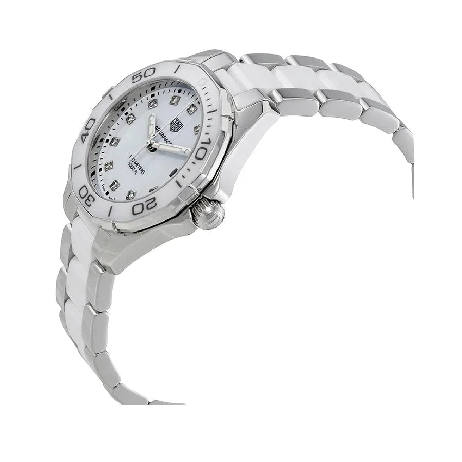 Tag Heuer Aquaracer 35mm Quartz Diamond White Dial Two Tone Steel Strap Watch for Women - WAY131D.BA0914