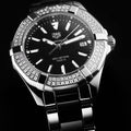 Tag Heuer Aquaracer Quartz 35mm Diamond Black Dial Two Tone Steel Strap Watch for Men - WAY131E.BA0913