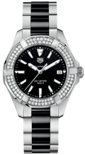 Tag Heuer Aquaracer Quartz 35mm Diamond Black Dial Two Tone Steel Strap Watch for Men - WAY131E.BA0913