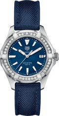 Tag Heuer Aquaracer 35mm Quartz Blue Dial Blue Textile Strap Watch for Women - WAY131N.FT6091